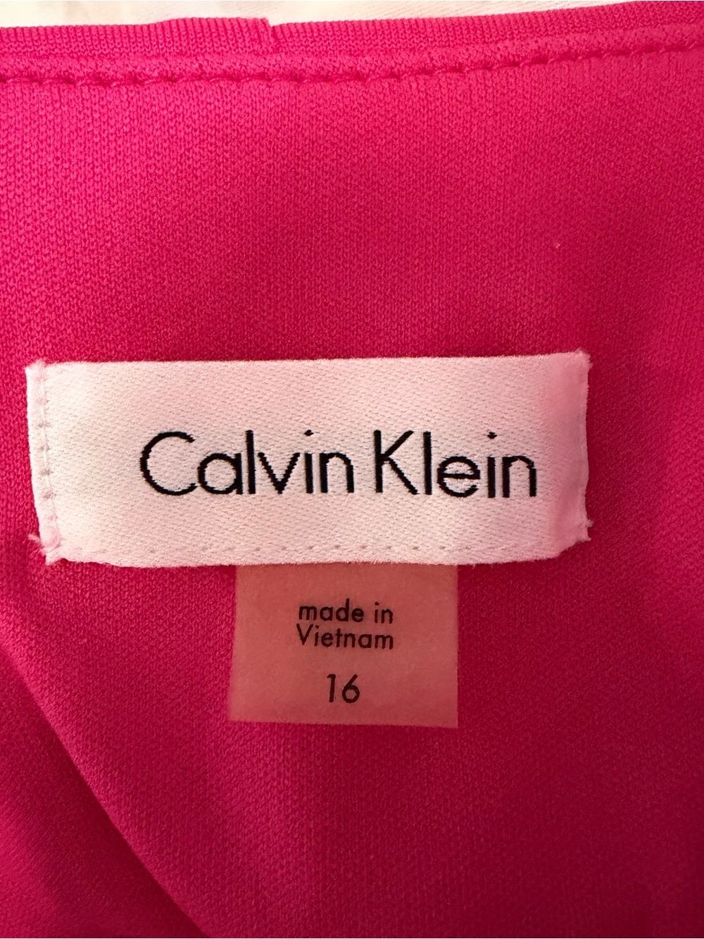 Calvin Klein Women's Hot Pink Fit & Flare Pleated Sleeveless Dress Size 16 - Picture 6 of 13